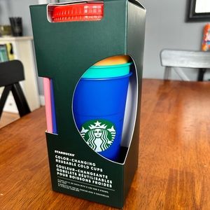 Starbucks cold reusable color changing cups. Circa 2020